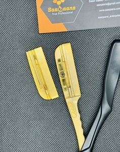 Rasoir de barbier professionnel de luxe de haute qualité, en plastique et acier inoxydable, lame simple, pour le rasage du visage des hommes, couleur personnalisée - Product Image 6