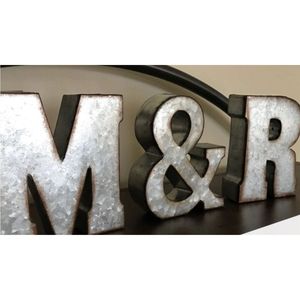 Décoration murale en métal galvanisé rustique, lettre A, style vintage industriel, enseigne en fer pour la maison, les mariages, les fêtes, les bars, les magasins - Product Image 6