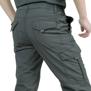 Pantalon de jogging cargo vierge pour hommes avec poches, personnalisable, pour la vente en gros - Product Image 3