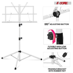 Soporte de Música Ajustable de 5 Niveles, 57 Pulgadas, Soporte de Escritorio para Partituras, Soporte de Libros Portátil Totalmente Metálico - Product Image 2