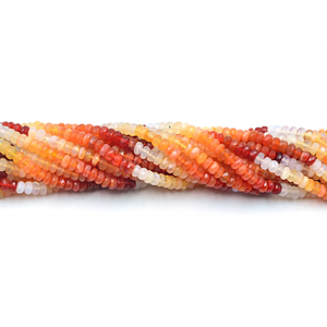 ลูกปัดโอปอลไฟเม็กซิกันธรรมชาติขนาด3.5-4มม. 16นิ้วสำหรับทำเครื่องประดับ - Product Image 1