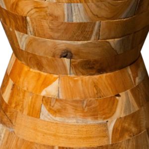 ARTERRA Premium <b>Rustic</b> Natural Grain Pattern Living Room Furniture Handmade Teak Hourglass <b>Side</b> <b>Table</b> Asset - Product Image 3