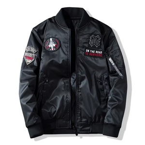 Blouson Aviateur Unisexe Hiver Double Face Décontracté à Fermeture Éclair en Laine Teinte Unie Épaisseur Standard Style Baseball Cargo - Product Image 4