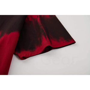 Camiseta Tie Dye para Hombre, Manga Corta, Cuello Redondo, Corte Regular Informal, Tejido de Punto, Diseño Estampado Rojo y Negro - Product Image 5