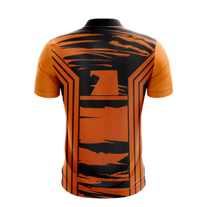 Maillot de football athlétique orange pour homme, léger, respirant, en polyester, personnalisé, col en V, manches courtes, été, haute qualité - Product Image 2
