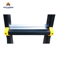 Échelle à marches en aluminium VIETLADDERS, 4 marches, 6 pieds, pliable avec roues, verrouillage manuel, usage domestique, EN131