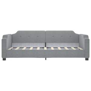 Cama Nido Individual de Madera Maciza con Tela Gris Claro (100% Poliéster) y Estructura Metálica, Sofá Cama - Product Image 3