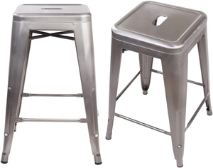 24 Inch Backless Counter <b>Stool</b> Set PU <b>Leather</b> Seat Adjustable Commercial Use Modern Design Industrial <b>Bar</b> <b>Stool</b> Durable Steel - Product Image 1