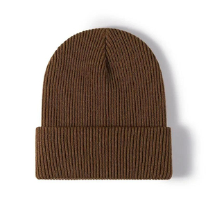 Gorro Unisex de Color Sólido, Gorro de Invierno Tejido, 100% Acrílico, Diseño con Puño, para Adultos, Circunferencia de Cabeza 56-58CM, Estilo Casual - Product Image 6