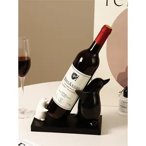 Soporte para Botellas de Vino de Aluminio con Diseño de Pingüino, en Blanco y Negro, Impermeable, Estilo Rústico, para Decoración de Mesa de Comedor y Fiestas - Product Image 4