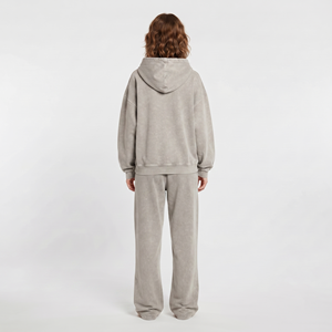 Conjunto Deportivo de Dos Piezas para Mujer, Fabricado en Algodón, con Lavado Ácido, Color Sólido, Sudadera y Pantalones Jogger, con Logotipo Personalizado - Product Image 3
