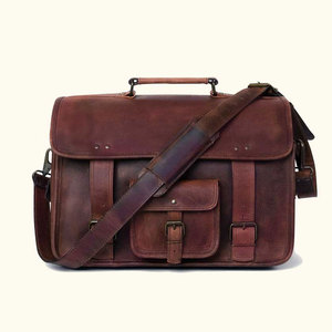 Classic Leather Laptop Bag Elegant Design With Spacious Storage Ideal For Office Work Business Travel And Daily Carry Use - Product Image 1