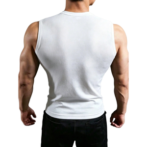 <b>Mens</b> Slim Fit Polyester Knitted Stretch <b>Tank</b> <b>Top</b> Sports Shirt Athletic Gym Training Casual Workout Wear Breathable Soft Fabric - Product Image 2