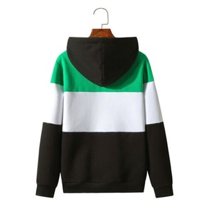 เสื้อสเวตเชิ้ตมีฮู้ดผู้ชาย ลายบล็อกสี แบบลำลอง ถักทอ ทรงปกติ ใส่ได้ในฤดูใบไม้ร่วง สีเขียว ขาว ดำ - Product Image 4