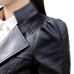 Chaqueta de Cuero para Mujer al por Mayor, con Logotipo Personalizado OEM, Cuero Vacuno Genuino, Ecológica, Impermeable, Precio de Fábrica, MOQ Bajo, Exportación - Product Image 3