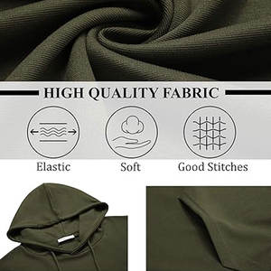 เสื้อฮู้ดดี้สีเขียวมะกอกสำหรับผู้ชายแบบสั่งทำ |   เสื้อพูลโอเวอร์ผ้าฟลีซคลาสสิก |   ผ้าฝ้าย 100% บุซับใน กันน้ำ สำหรับฤดูหนาว ทรงปกติ สวมใส่สบาย - Product Image 6