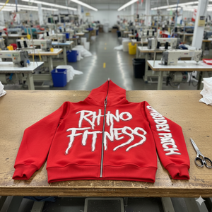 เสื้อฮู้ดดี้โอเวอร์ไซส์ผ้าฝ้ายสำหรับผู้ชาย RHINO FITNESS เสื้อสตรีทแวร์ระบายอากาศดี ดีไซน์เนอร์สไตล์ โลโก้ประดับเพชร ผลิตโดยผู้ผลิตเสื้อผ้า - Product Image 5