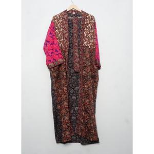 Kimono de Seda de Lujo para Mujer, Estilo Bohemio, Largo hasta el Suelo, Estampado Floral Elegante, Vestidos Casuales Ligeros, Cintura Natural - Product Image 4