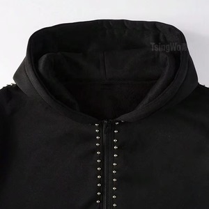 Sudadera con Capucha de Lujo con Pedrería, Sudadera Personalizada con Cristales Brillantes, Colección de Invierno de Ropa Urbana Oversize, Proveedor al por Mayor - Product Image 5