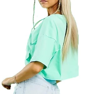 Camiseta de punto para mujer, estilo dulce vintage de los 90, a la moda, cómoda, suave, elástica, antiarrugas, corta - Product Image 3