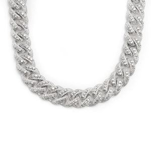 Luxury Iced Cuban Link Chain <b>Necklace</b> 925 Silver Diamond Tennis Curb Chain Bold <b>Statement</b> Jewelry For Men And Women Premium - Product Image 1