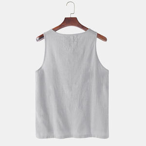 New Design Men's Tank Tops Breathable Plus Size Activewear Gym Wear <b>Machine</b> Embroidery Anti-Pilling Best Price From Pakistan - Product Image 2