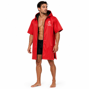 Parka de Natación con Capucha, Impermeable, de Manga Corta, Unisex, de Secado Rápido, con Cremallera Completa, para Natación, Surf, Playa y Piscina - Product Image 1