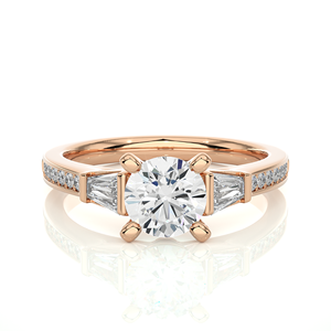 Anillo de Diamantes Creados en Laboratorio de 1.69CT al por Mayor para Mujer, Oro de 18K, 17 Piedras Redondas y Corte Esmeralda, Certificado VS1 - Product Image 1