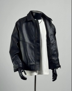 Custom Leather <b>Jackets</b> Custom Letter Embossed Logo Pu <b>Mens</b> Leather <b>Jackets</b> Bomber Leather <b>Jacket</b> for <b>Men</b> - Product Image 4