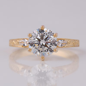 Three Stone 2.70 CT Brilliant Round Cut Lab Grown <b>Diamond</b> <b>Ring</b> Wedding <b>Ring</b> for her - Product Image 1