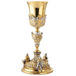 Calice tendance en laiton gravé, fait main, de haute qualité, pour la liturgie, également idéal comme cadeau - Product Image 1