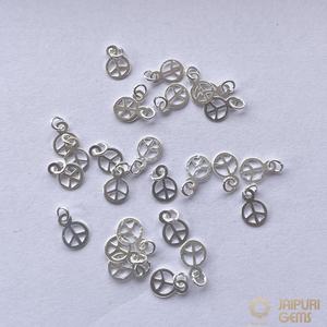 จี้เงินแท้ 7 มม. ชุบทอง 18K ลาย Peace Charm พร้อมตัวคั่นทองขนาดเล็ก สำหรับทำเครื่องประดับ - Product Image 1