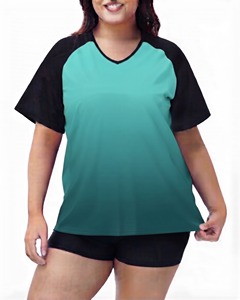 เสื้อแรชการ์ดสำหรับว่ายน้ำ ระบายอากาศได้ดี แห้งเร็ว ป้องกันแสงแดด UPF 50 แขนยาว สำหรับผู้หญิง ไซส์พลัส ปรับแต่งได้ - Product Image 3
