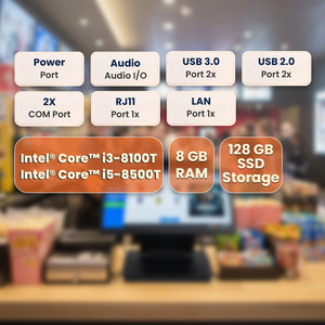 Système de point de vente tactile PCAP de 15,6 pouces avec 8 Go de RAM, 128 Go de stockage SSD, préinstallé avec <span class=keywords><strong>Windows</strong></span> 11 <span class=keywords><strong>Pro</strong></span> OS - Product Image 2