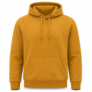 Sudadera con Capucha para Hombre, Color Amarillo Mostaza, Gruesa, Transpirable, de Secado Rápido, con Bolsillo Canguro y Cordón Ajustable, de Algodón y Felpa, Estilo Casual, Venta al Por Mayor - Product Image 1