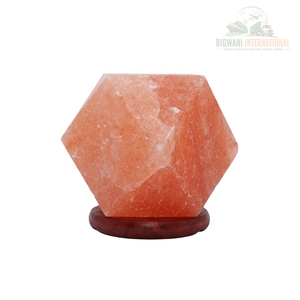 Lámpara de Sal Rosa del Himalaya Geométrica, Luz de Escritorio con Facetas de Diamante Natural para Decoración de Sala de Estar y Dormitorio, Venta al Por Mayor - Product Image 1
