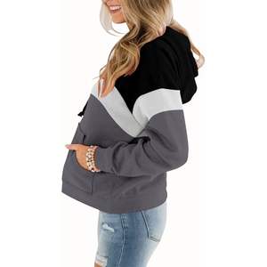 Sweat-shirts pour femmes de qualité supérieure, style oversize, avec bordures côtelées, doublure en polaire brossée et tissu en coton, pour un look moderne. - Product Image 2
