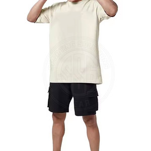 เสื้อยืดโอเวอร์ไซส์ผู้ชาย ผ้าฝ้าย 100% สีพื้น เนื้อผ้าบางเบา สไตล์ลำลอง - Product Image 5