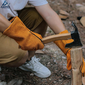 Gants de soudage en cuir de vache robuste, à manches longues, résistants à la chaleur, gants de protection pour le travail en usine et la construction - Product Image 4