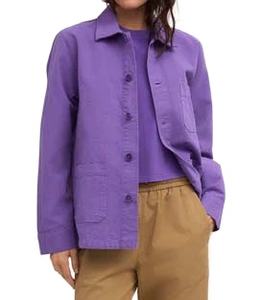 Vestes de travail vintage en toile de coton unisexe, style streetwear, avec fermeture éclair, coupe ample, pour femmes. - Product Image 3