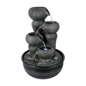 Fontana da Tavolo per Interni da 15,7 Pollici con Luci LED e Pompa, Nera - Product Image 1