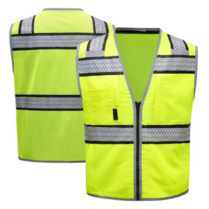 Construction Work Wear Reflective High Visibility Waterproof Safety Multi Pocket <b>Worker</b> Vest <b>Jackets</b> For Workwear - Product Image 1