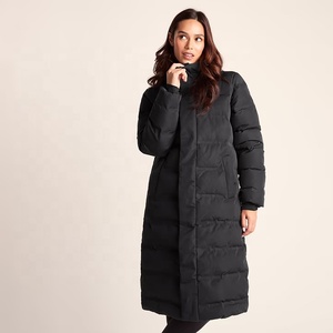 Women's <b>Long</b> Knitted <b>Waterproof</b> Hooded Puffer <b>Coat</b> with Zipper Closure Winter Travel Outerwear - Product Image 2