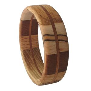 กำไลไม้ผู้หญิงสไตล์แฟชั่นกำไลข้อมือดีไซน์ทรงสี่เหลี่ยมและงานทำมือสำหรับงานปาร์ตี้เครื่องประดับไม้สีธรรมชาติ - Product Image 1