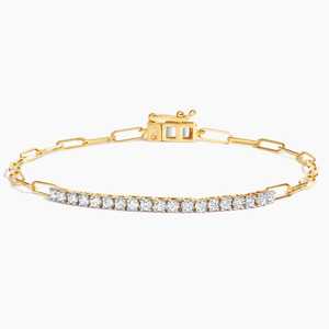 Pulsera de Cadena con Diamantes Cultivados en Laboratorio, 0.45 Quilates, Oro Amarillo de 10K, Certificación IGI, Joyería Fina de Moda para Mujer, Regalo para Fiestas - Product Image 3
