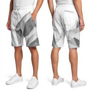 Pantalones Cortos de Felpa Francesa para Hombre, Diseño de Lujo con Estampado Gráfico Glacier Dimension, Estilo Urbano Contemporáneo Premium - Product Image 2