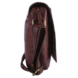 กระเป๋าคาดลำตัว SALVA LEATHER ผ้าแคนวาส สีน้ำตาล สไตล์วินเทจ กระเป๋าสะพายข้างผู้ชาย มีช่องซิป สายปรับได้ ความจุตามสั่ง - Product Image 3