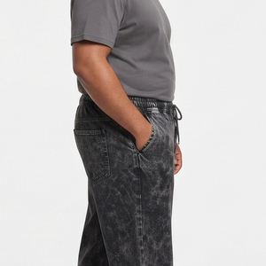 High Quality Denim Pants Vintage Washed Cotton <b>Jeans</b> <b>Men's</b> Outerwear Stonewashed Denim Pants <b>Men</b> <b>Drawstring</b> Waist Winter <b>Jeans</b> - Product Image 5