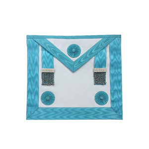 Customized Embroidered Fabric Badge with Circular Pattern Blue Rectangle Sew-On <b>Applique</b> for Garment Decoration - Product Image 1