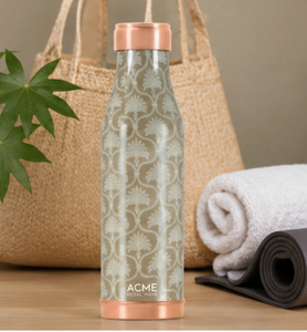 Luxury Printed Copper Water <b>Bottle</b> Vintage Pattern Pure Copper Leak Proof Eco Friendly <b>Flask</b> Ideal For Home Office And Travel - Product Image 4